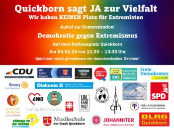Demo gegen Rechtsextremismus in Quickborn.
